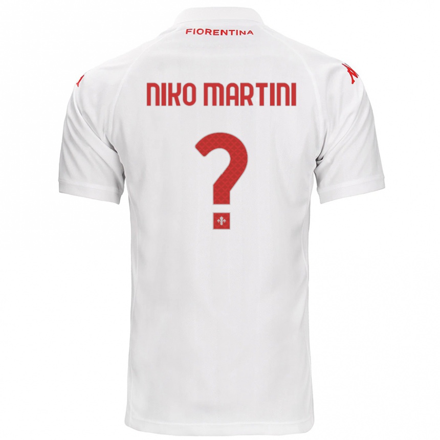 Kids Football Niko Martini #0 White Away Jersey 2024/25 T-Shirt Nz