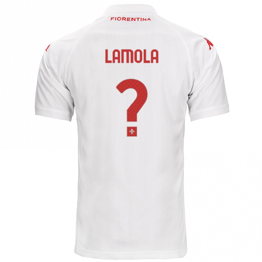 Kids Football Lorenzo Lamola #0 White Away Jersey 2024/25 T-Shirt Nz