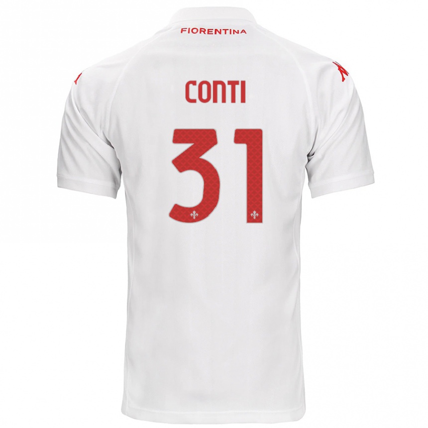 Kids Football Gabriele Conti #31 White Away Jersey 2024/25 T-Shirt Nz