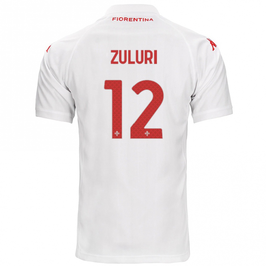 Kids Football Athena Zuluri #12 White Away Jersey 2024/25 T-Shirt Nz