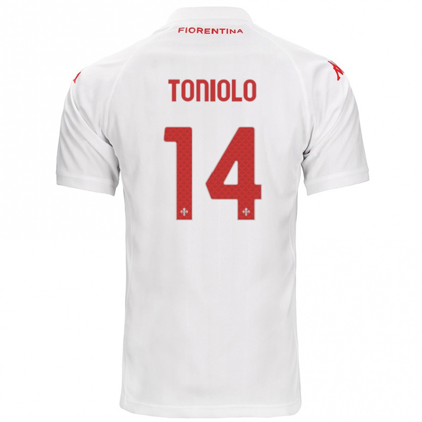 Kids Football Martina Toniolo #14 White Away Jersey 2024/25 T-Shirt Nz