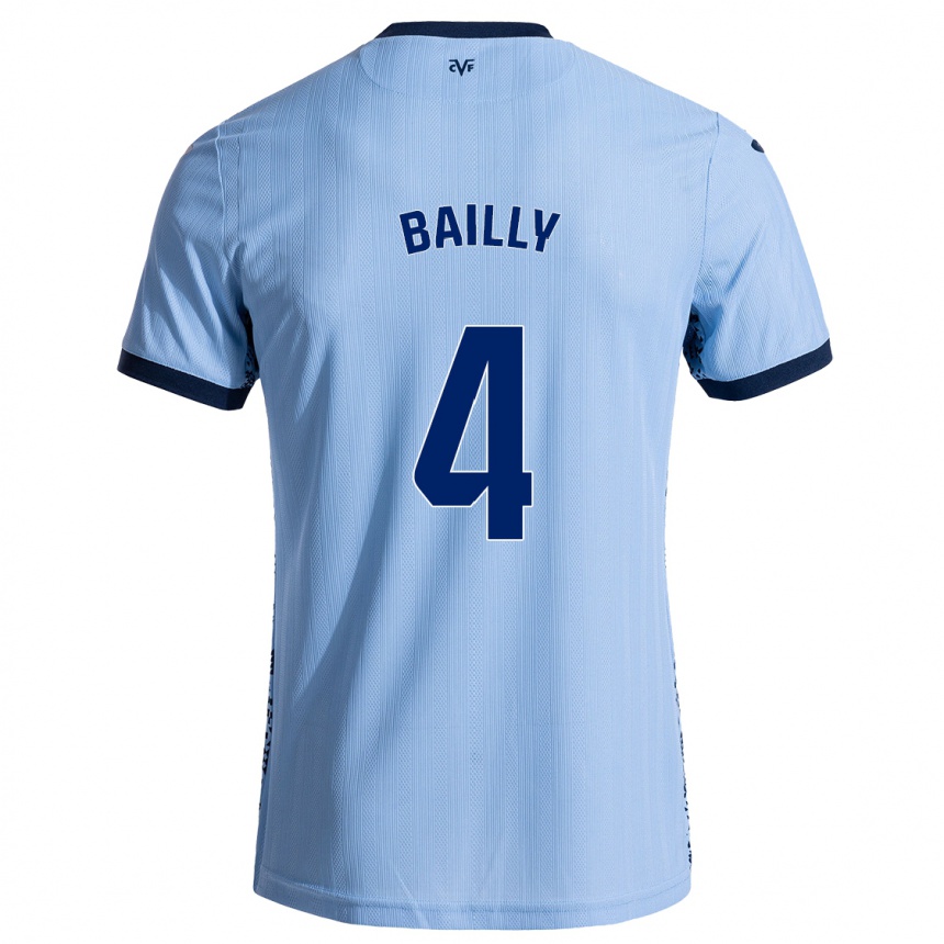 Kids Football Eric Bailly #4 Sky Blue Away Jersey 2024/25 T-Shirt Nz