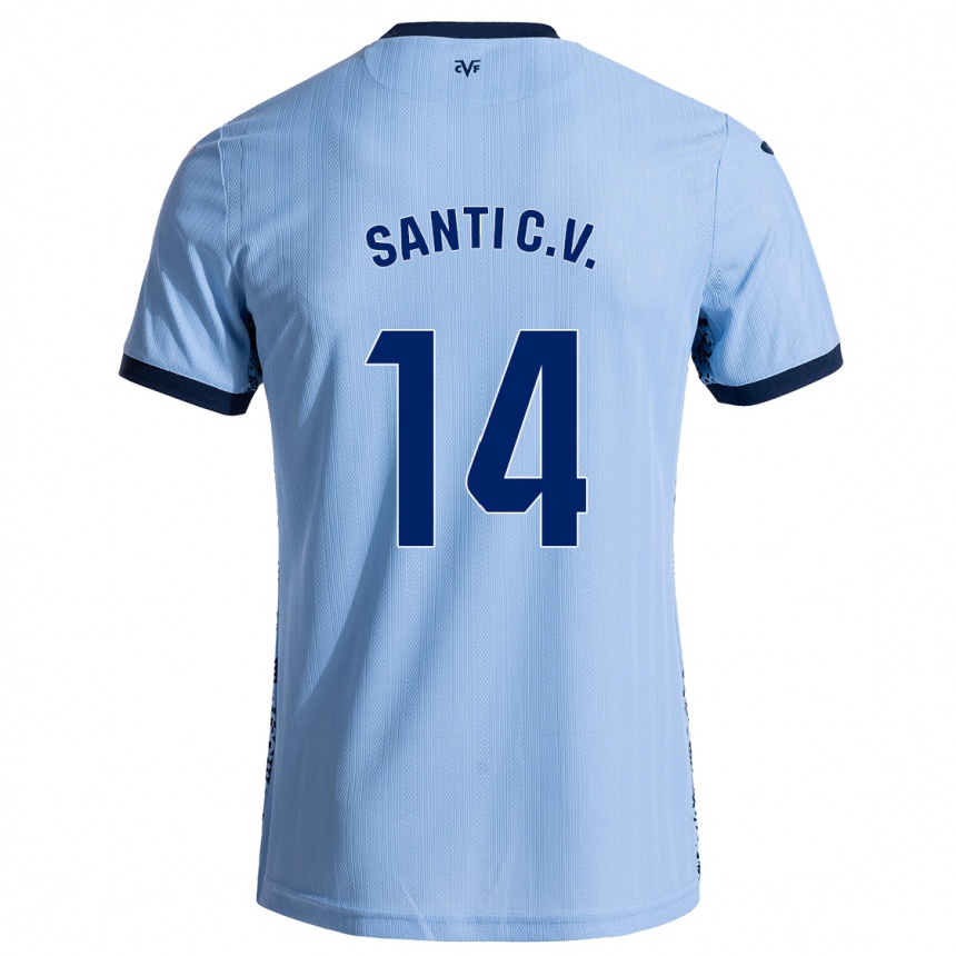 Kids Football Santi Comesaña #14 Sky Blue Away Jersey 2024/25 T-Shirt Nz