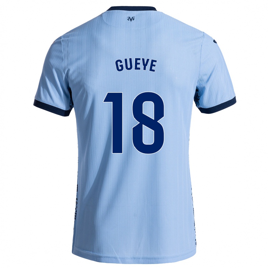 Kids Football Pape Gueye #18 Sky Blue Away Jersey 2024/25 T-Shirt Nz