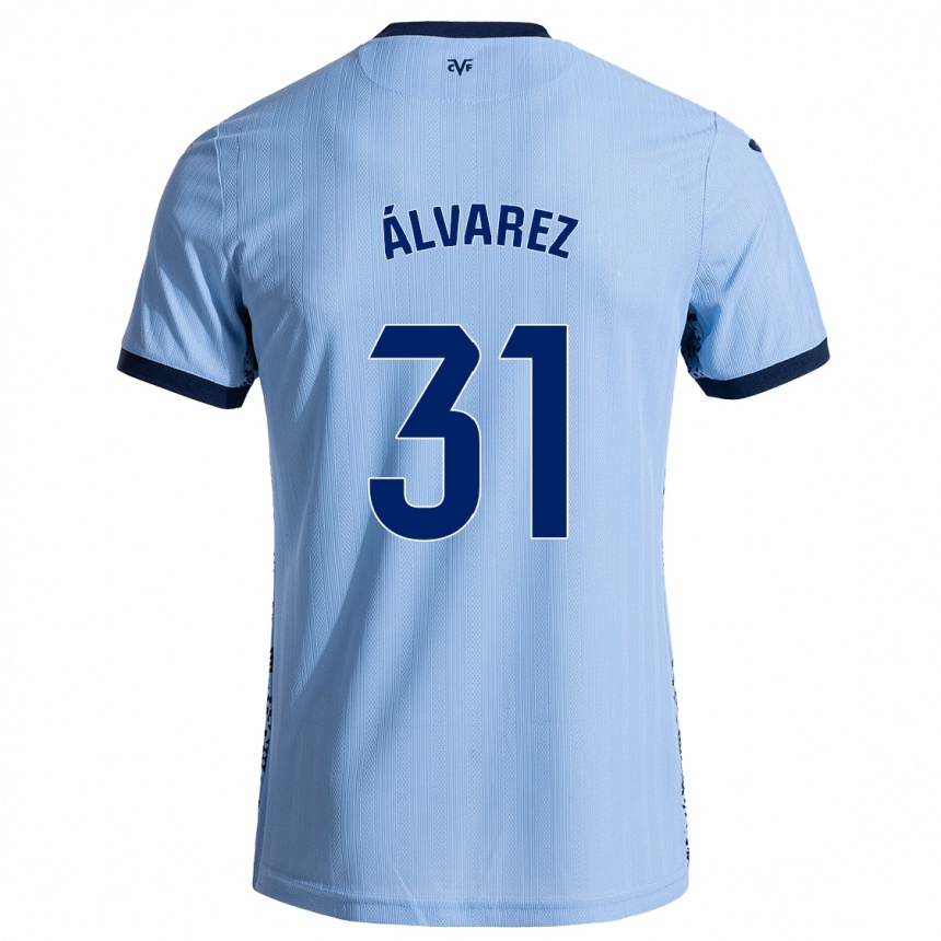 Kids Football Iker Álvarez #31 Sky Blue Away Jersey 2024/25 T-Shirt Nz