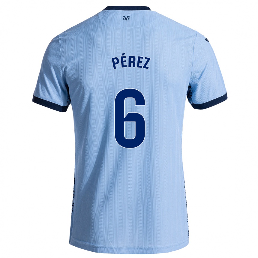 Kids Football Hugo Pérez #6 Sky Blue Away Jersey 2024/25 T-Shirt Nz