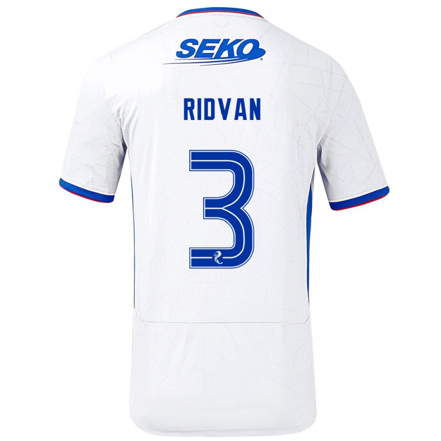 Kids Football Rıdvan Yılmaz #3 White Blue Away Jersey 2024/25 T-Shirt Nz