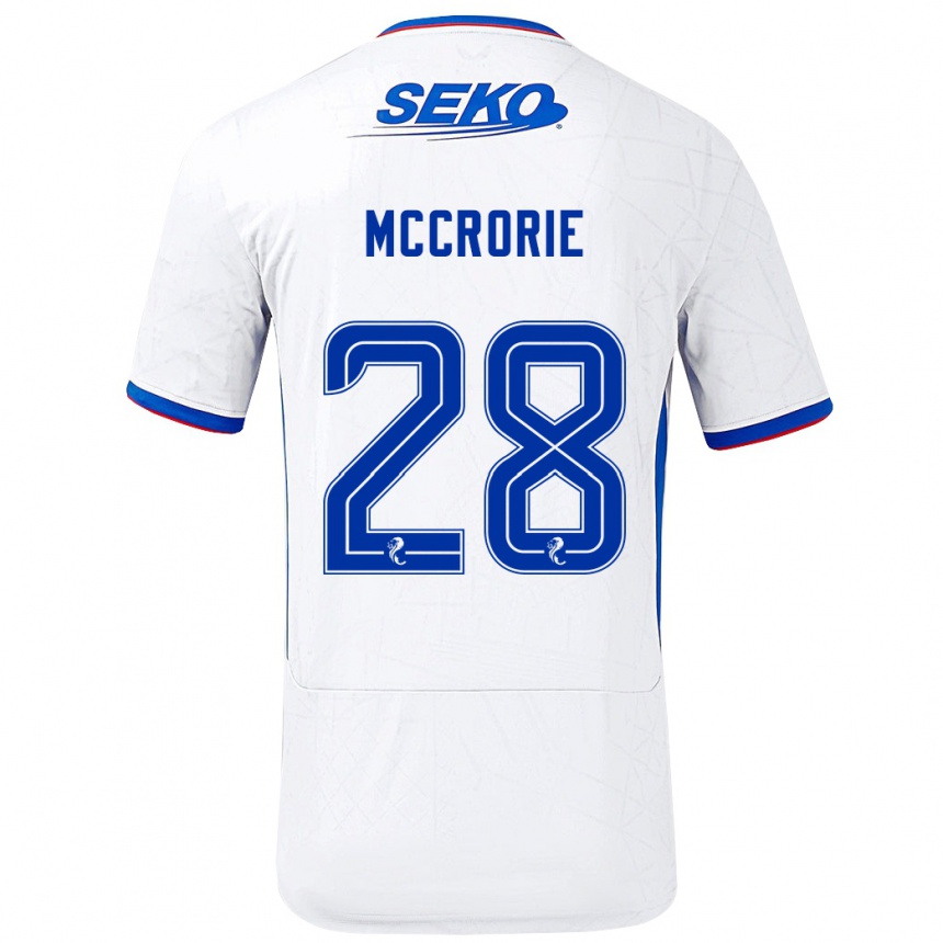 Kids Football Robby Mccrorie #28 White Blue Away Jersey 2024/25 T-Shirt Nz