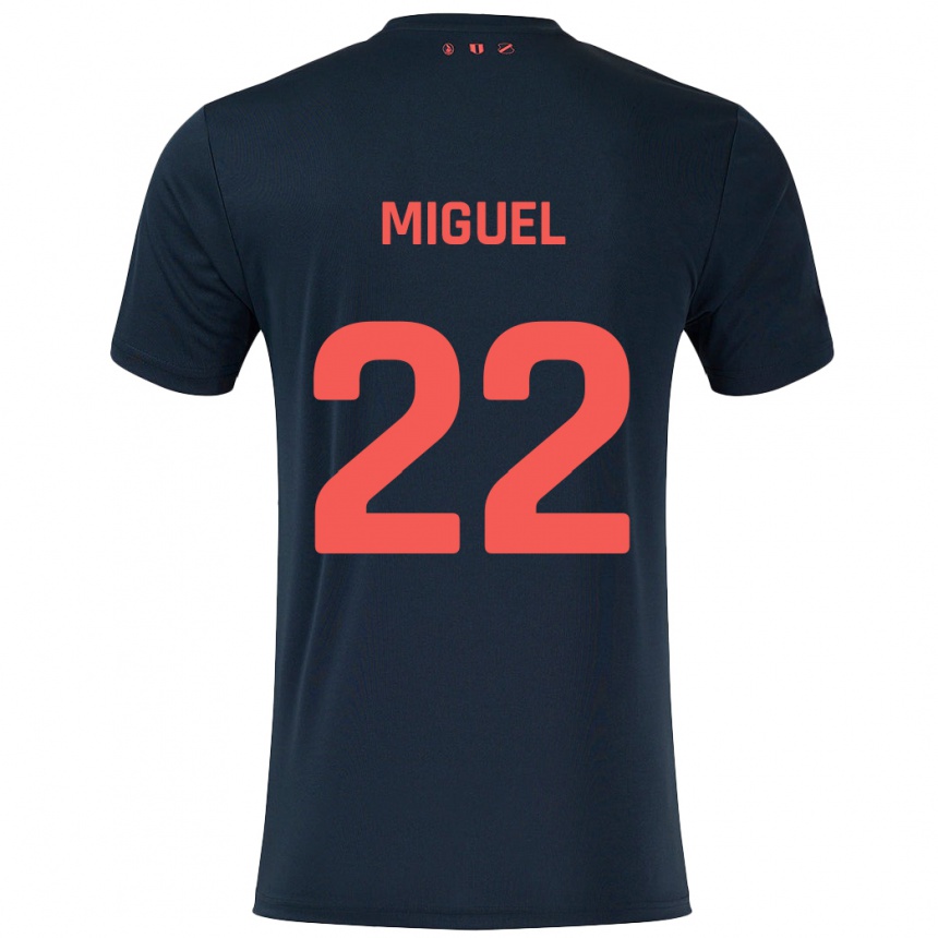 Kids Football Miguel Rodríguez #22 Black Red Away Jersey 2024/25 T-Shirt Nz