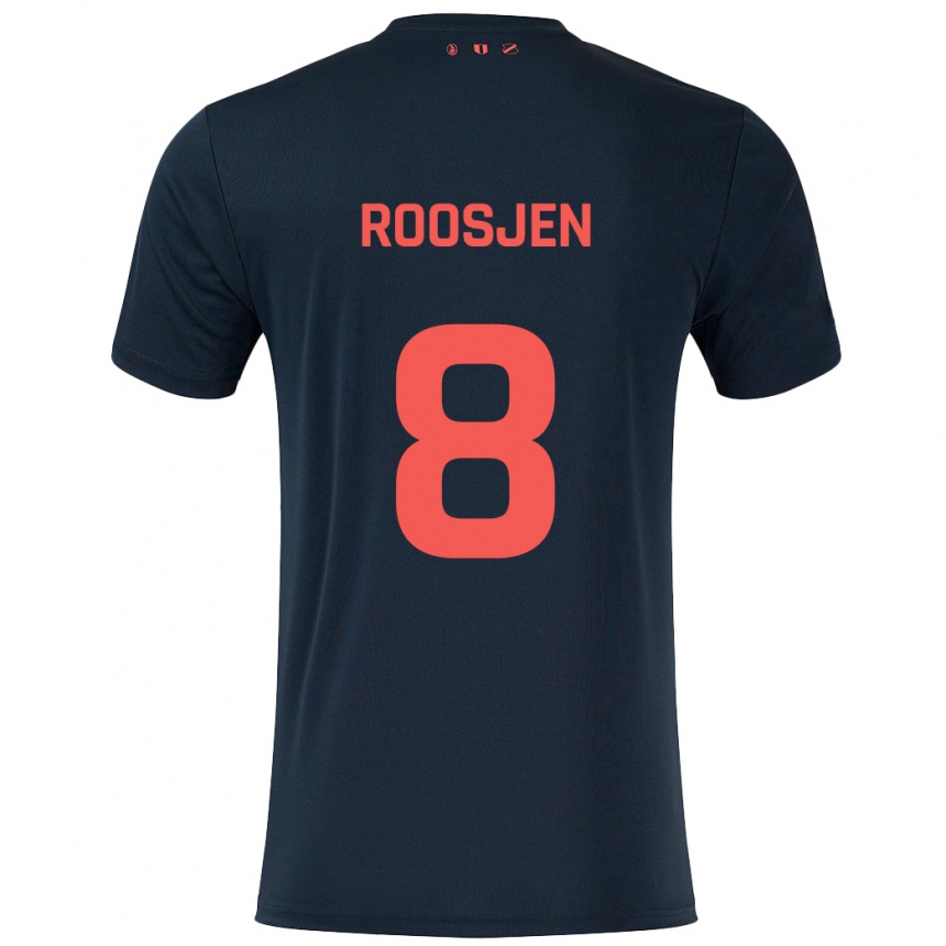 Kids Football Judith Roosjen #8 Black Red Away Jersey 2024/25 T-Shirt Nz