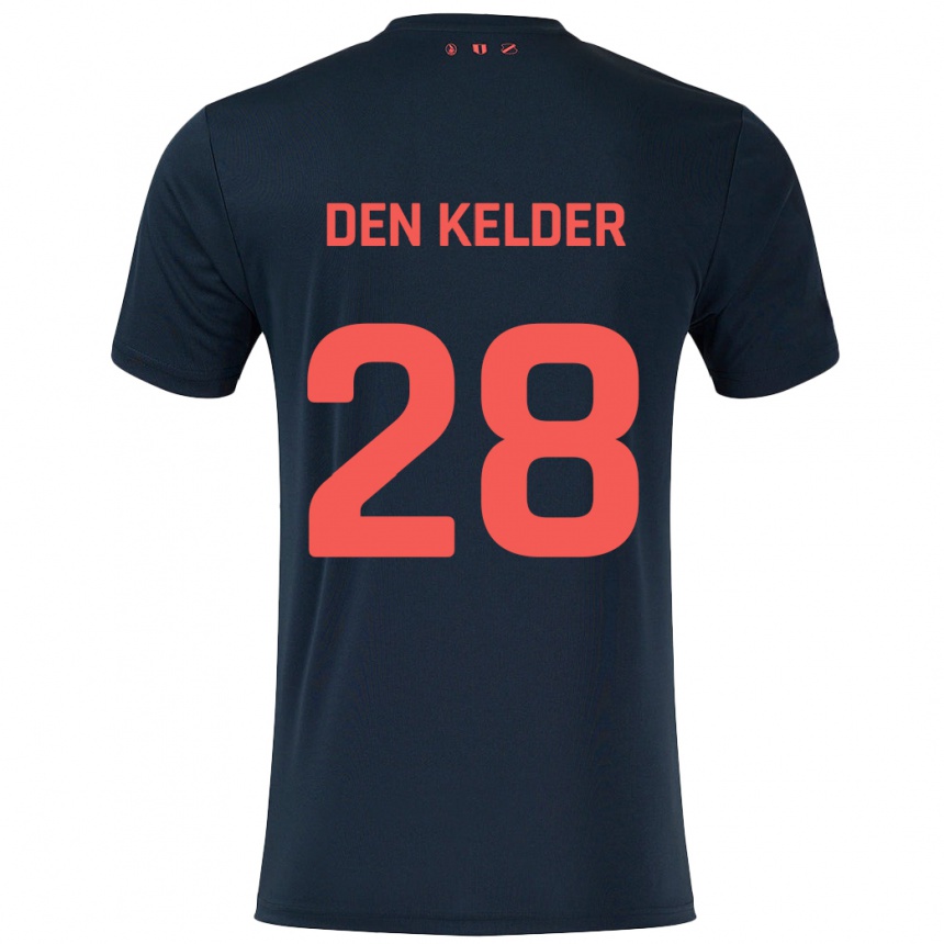 Kids Football Gera Op Den Kelder #28 Black Red Away Jersey 2024/25 T-Shirt Nz