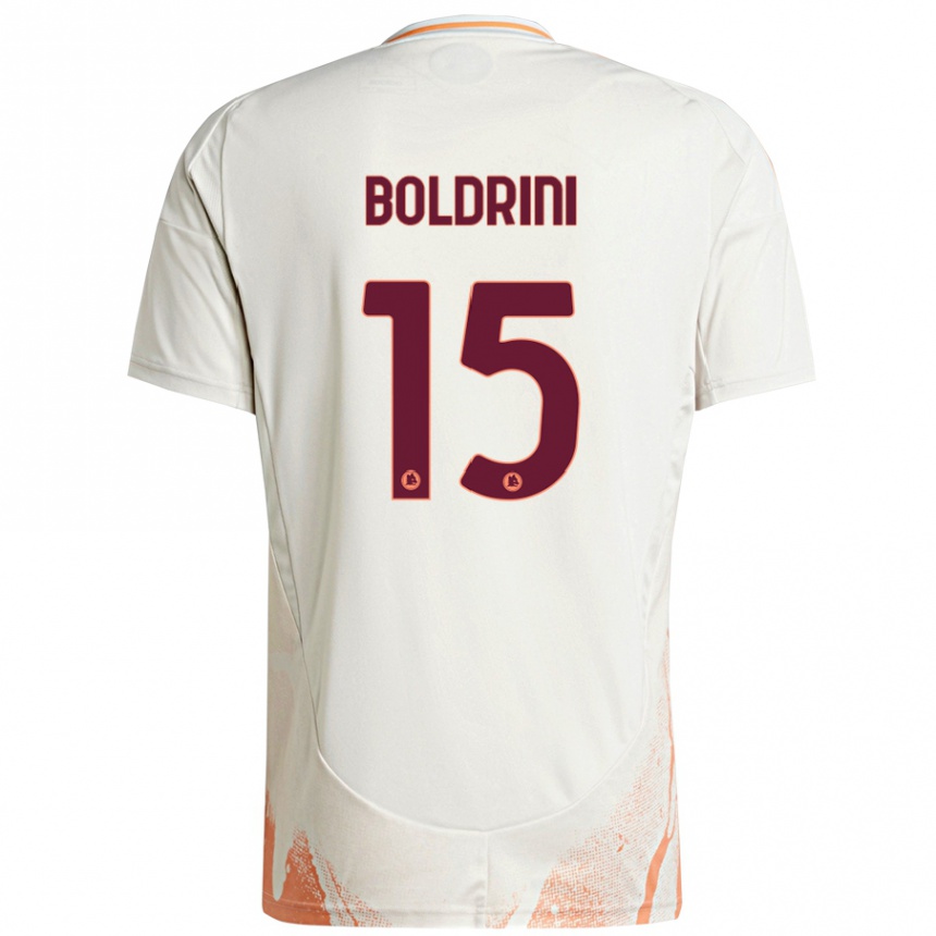 Kids Football Mattia Boldrini #15 Cream White Orange Away Jersey 2024/25 T-Shirt Nz