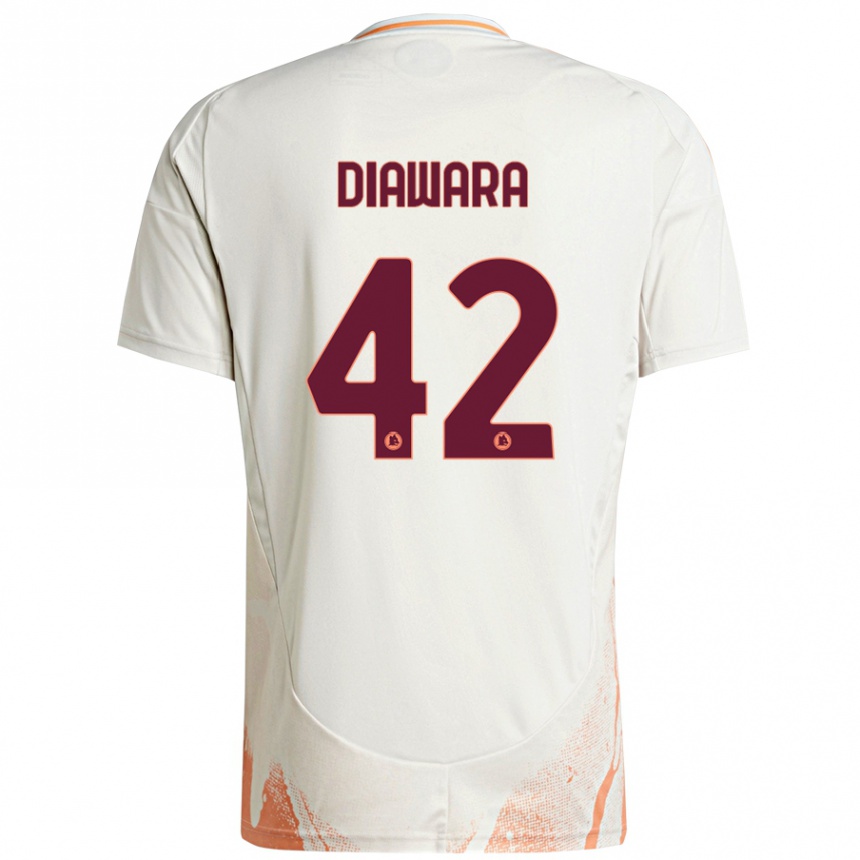 Kids Football Amadou Diawara #42 Cream White Orange Away Jersey 2024/25 T-Shirt Nz