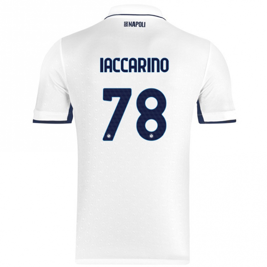 Kids Football Gennaro Iaccarino #78 White Royal Blue Away Jersey 2024/25 T-Shirt Nz