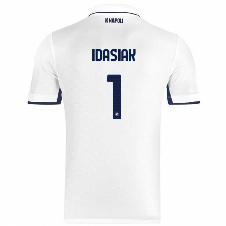 Kids Football Hubert Dawid Idasiak #1 White Royal Blue Away Jersey 2024/25 T-Shirt Nz