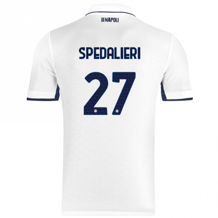 Kids Football Johnatan Andrea Spedalieri #27 White Royal Blue Away Jersey 2024/25 T-Shirt Nz