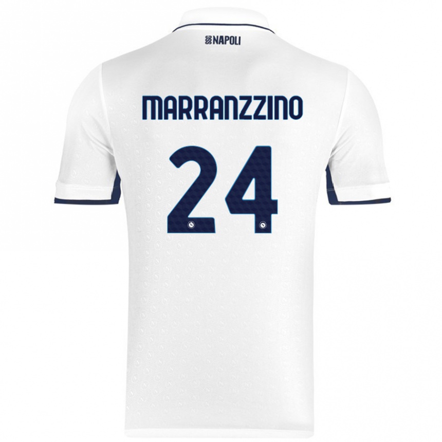 Kids Football Pasquale Marranzzino #24 White Royal Blue Away Jersey 2024/25 T-Shirt Nz