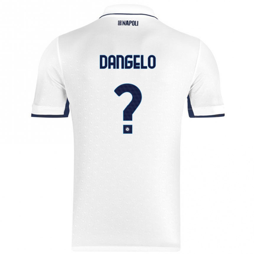 Kids Football Raffaele Dangelo #0 White Royal Blue Away Jersey 2024/25 T-Shirt Nz