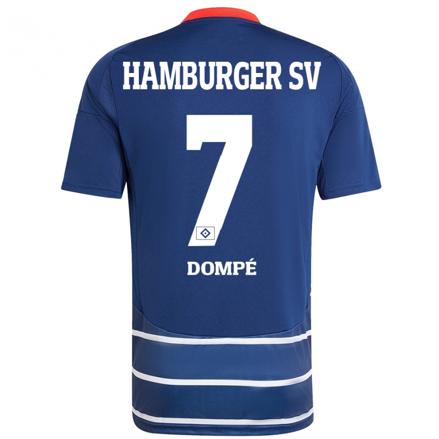 Kids Football Jean-Luc Dompé #7 Dark Blue Away Jersey 2024/25 T-Shirt Nz