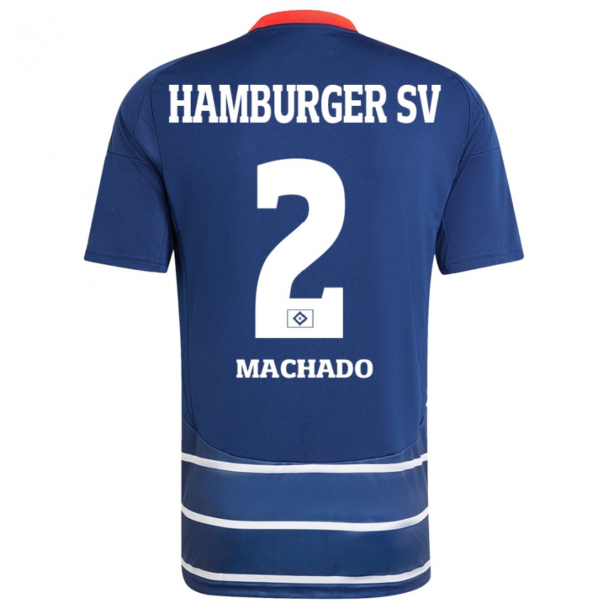 Kids Football Kilian Hölscher Machado #2 Dark Blue Away Jersey 2024/25 T-Shirt Nz