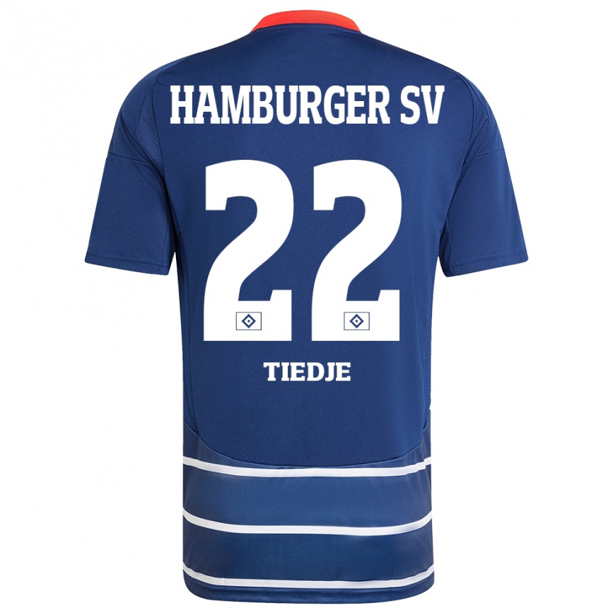 Kids Football Patrick Tiedje #22 Dark Blue Away Jersey 2024/25 T-Shirt Nz