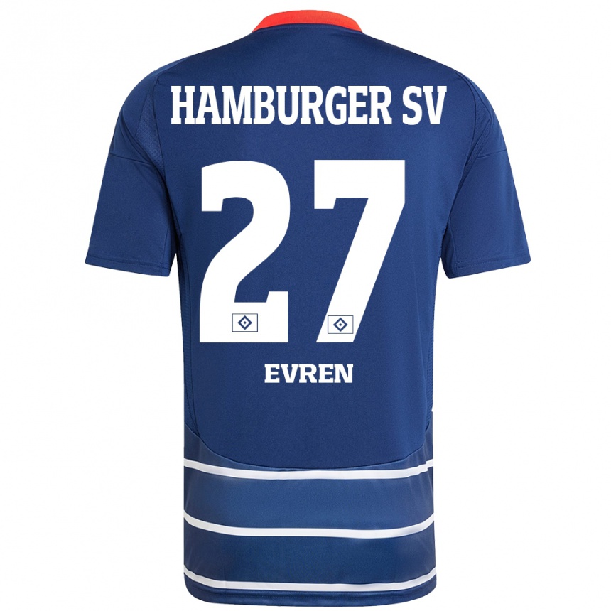 Kids Football Batuhan Evren #27 Dark Blue Away Jersey 2024/25 T-Shirt Nz