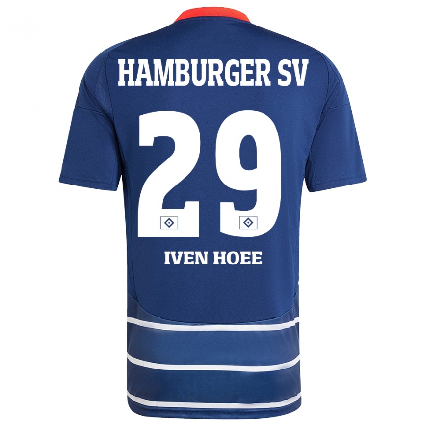 Kids Football Lennart Iven Hoee #29 Dark Blue Away Jersey 2024/25 T-Shirt Nz