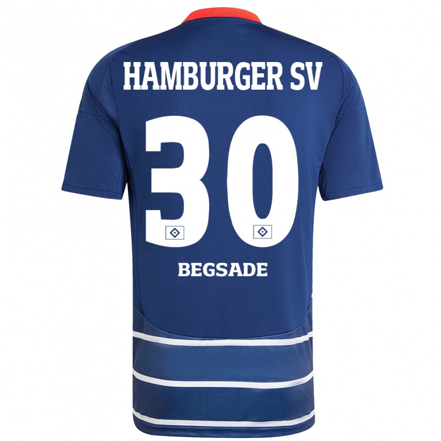 Kids Football Soheil Begsade #30 Dark Blue Away Jersey 2024/25 T-Shirt Nz