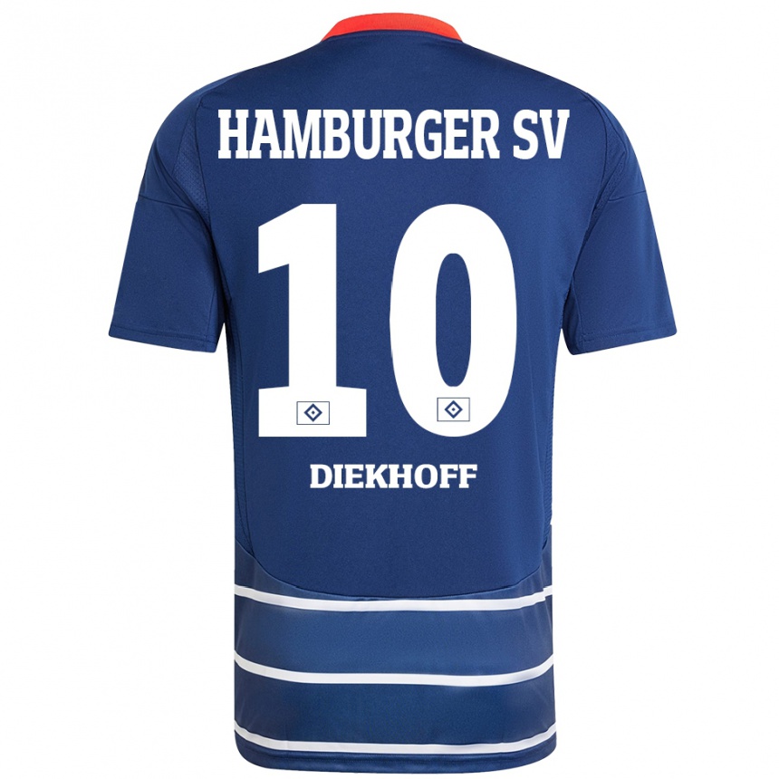 Kids Football Hannah Diekhoff #10 Dark Blue Away Jersey 2024/25 T-Shirt Nz