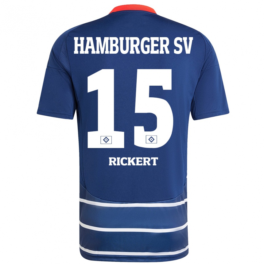 Kids Football Manja Rickert #15 Dark Blue Away Jersey 2024/25 T-Shirt Nz