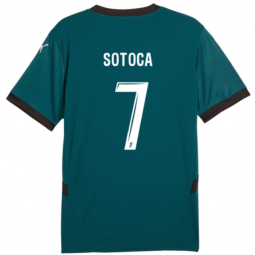 Kids Football Florian Sotoca #7 Dark Green Away Jersey 2024/25 T-Shirt Nz