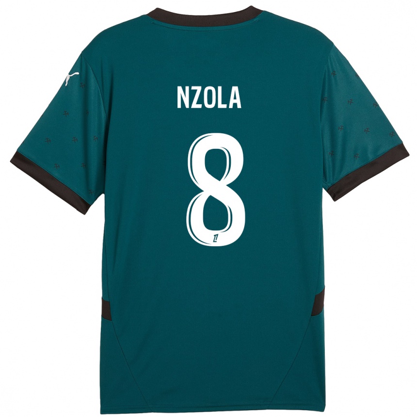 Kids Football M'bala Nzola #8 Dark Green Away Jersey 2024/25 T-Shirt Nz