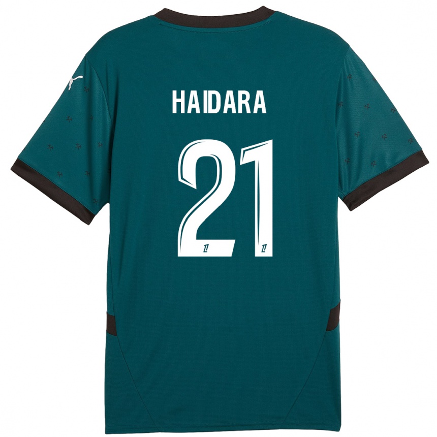 Kids Football Massadio Haidara #21 Dark Green Away Jersey 2024/25 T-Shirt Nz