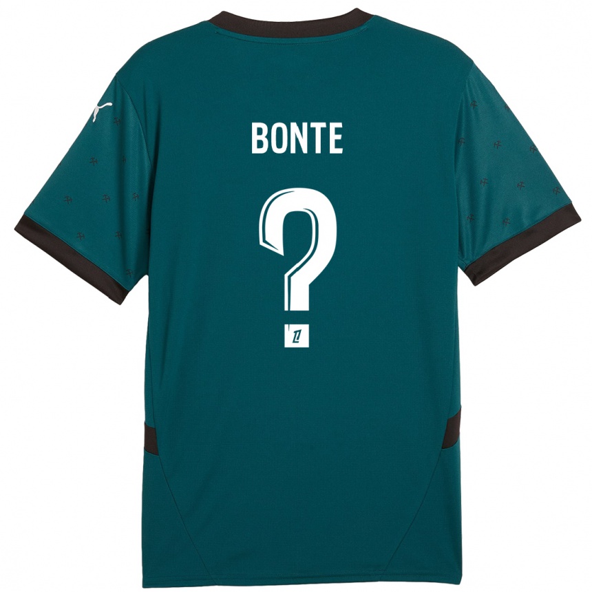 Kids Football Nolan Bonte #0 Dark Green Away Jersey 2024/25 T-Shirt Nz