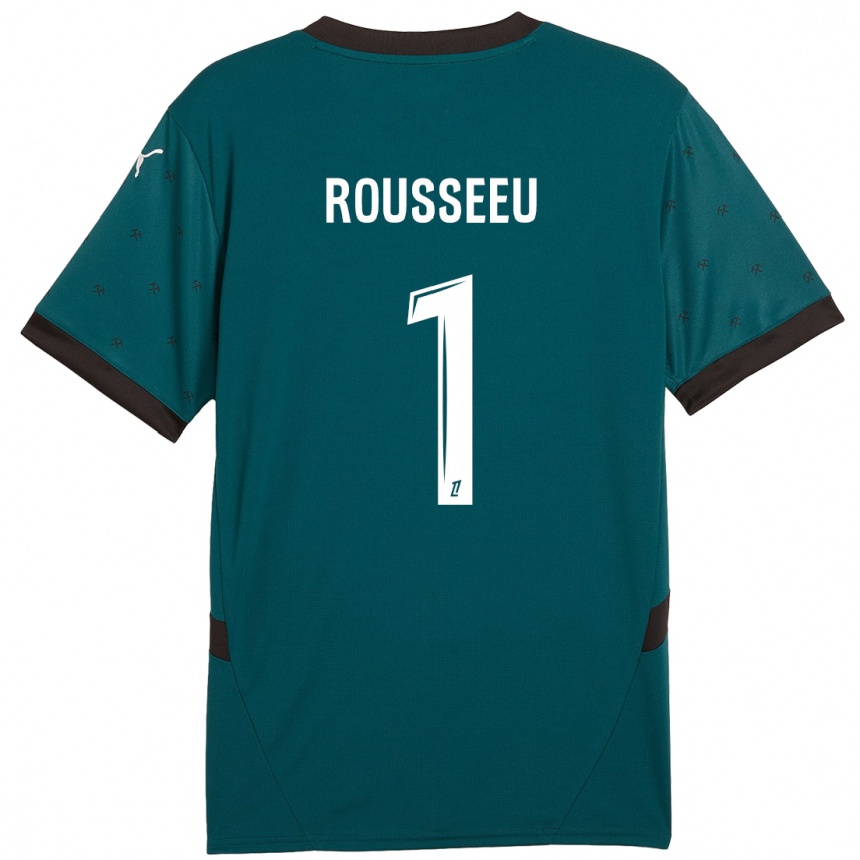 Kids Football Justine Rousseeu #1 Dark Green Away Jersey 2024/25 T-Shirt Nz