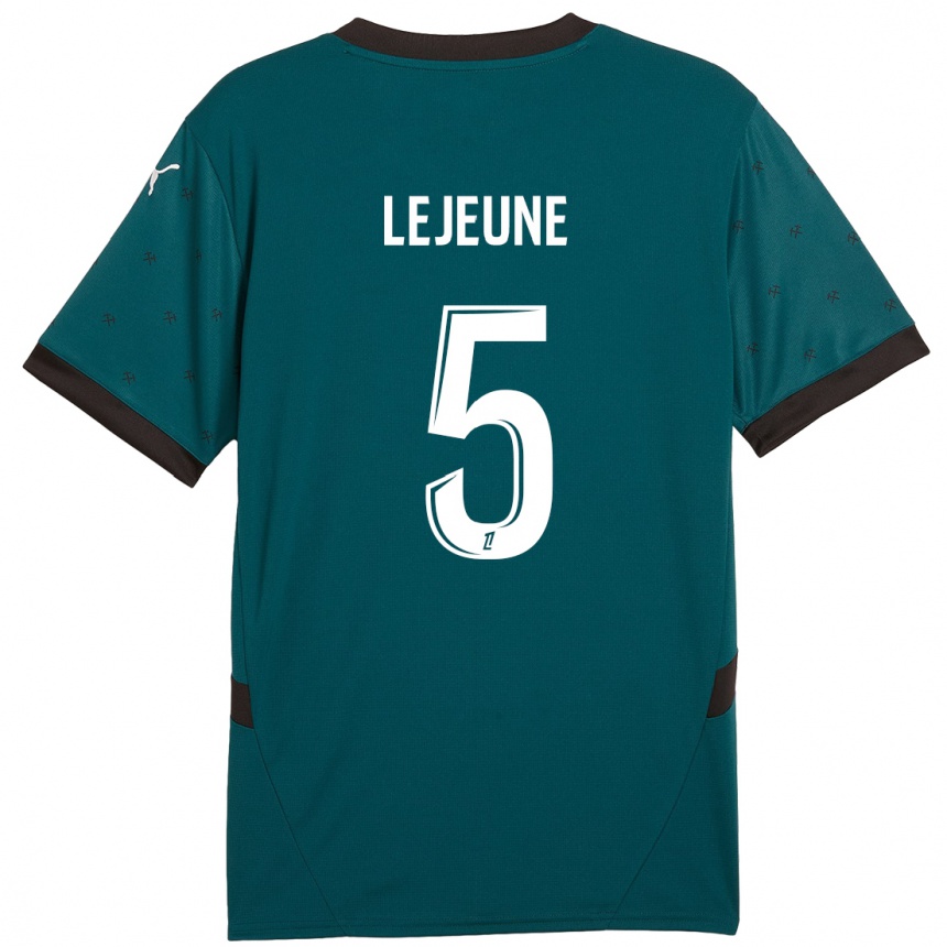 Kids Football Romane Lejeune #5 Dark Green Away Jersey 2024/25 T-Shirt Nz