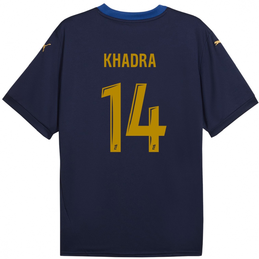 Kids Football Reda Khadra #14 Navy Gold Away Jersey 2024/25 T-Shirt Nz