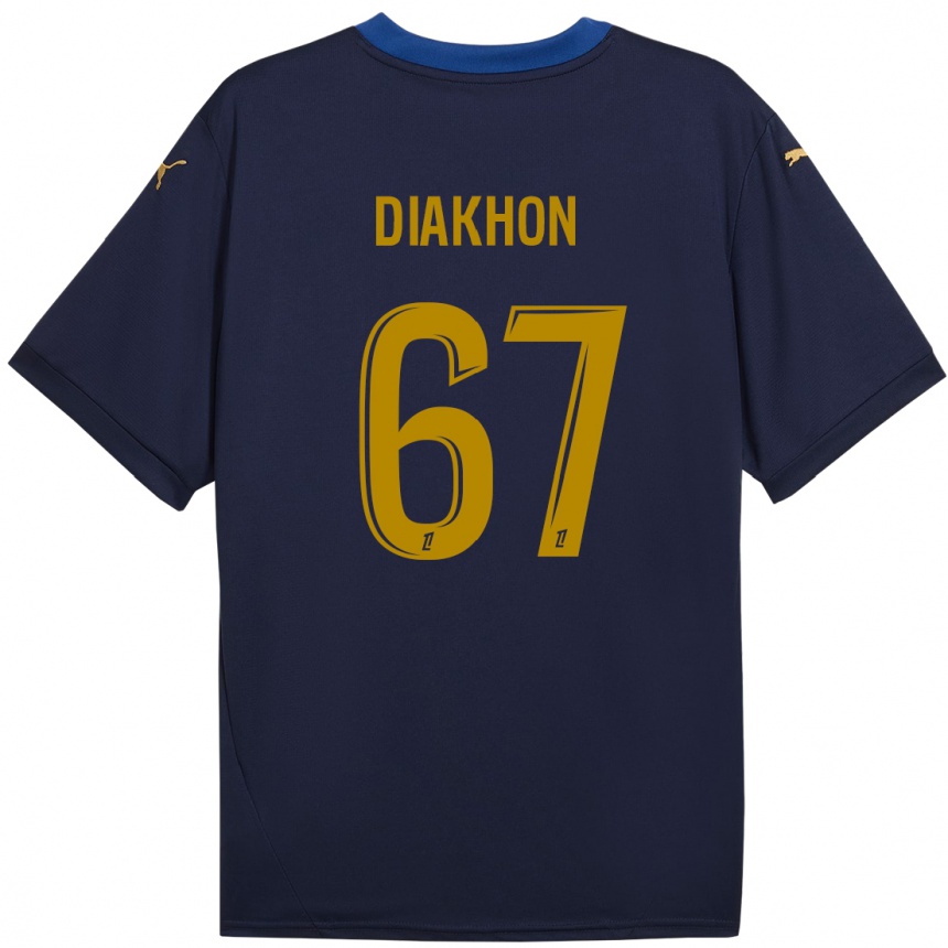 Kids Football Mamadou Diakhon #67 Navy Gold Away Jersey 2024/25 T-Shirt Nz