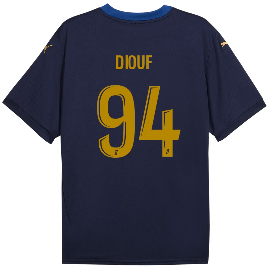 Kids Football Yehvann Diouf #94 Navy Gold Away Jersey 2024/25 T-Shirt Nz