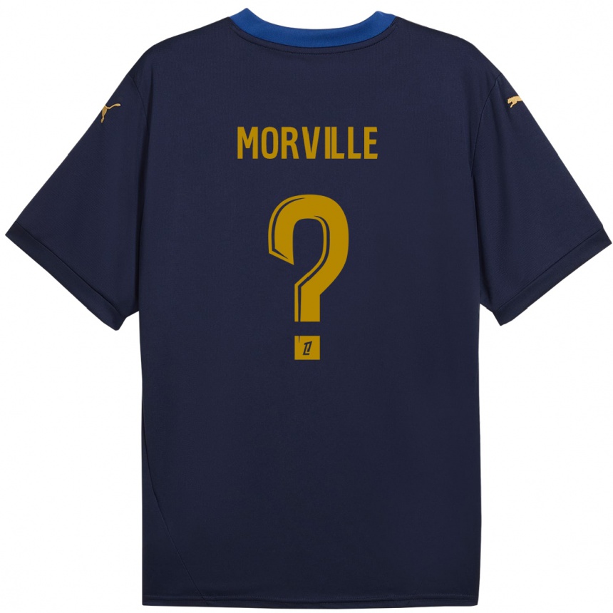 Kids Football Matisse Morville #0 Navy Gold Away Jersey 2024/25 T-Shirt Nz