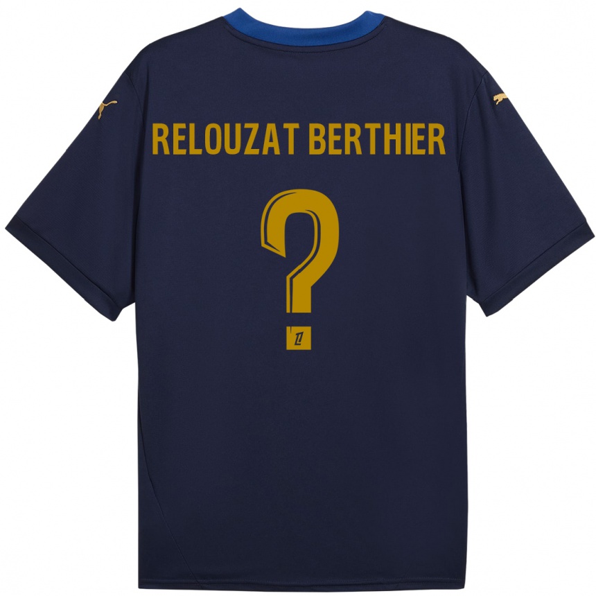 Kids Football Maxime Relouzat Berthier #0 Navy Gold Away Jersey 2024/25 T-Shirt Nz