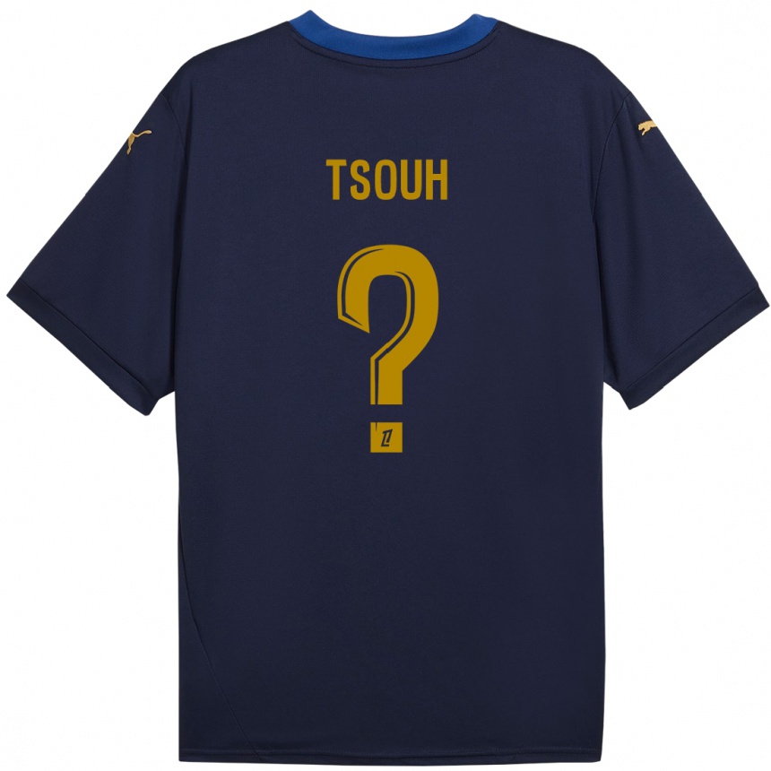 Kids Football Justin Tsouh #0 Navy Gold Away Jersey 2024/25 T-Shirt Nz