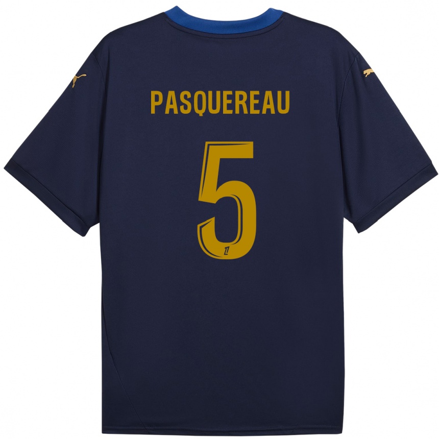 Kids Football Julie Pasquereau #5 Navy Gold Away Jersey 2024/25 T-Shirt Nz