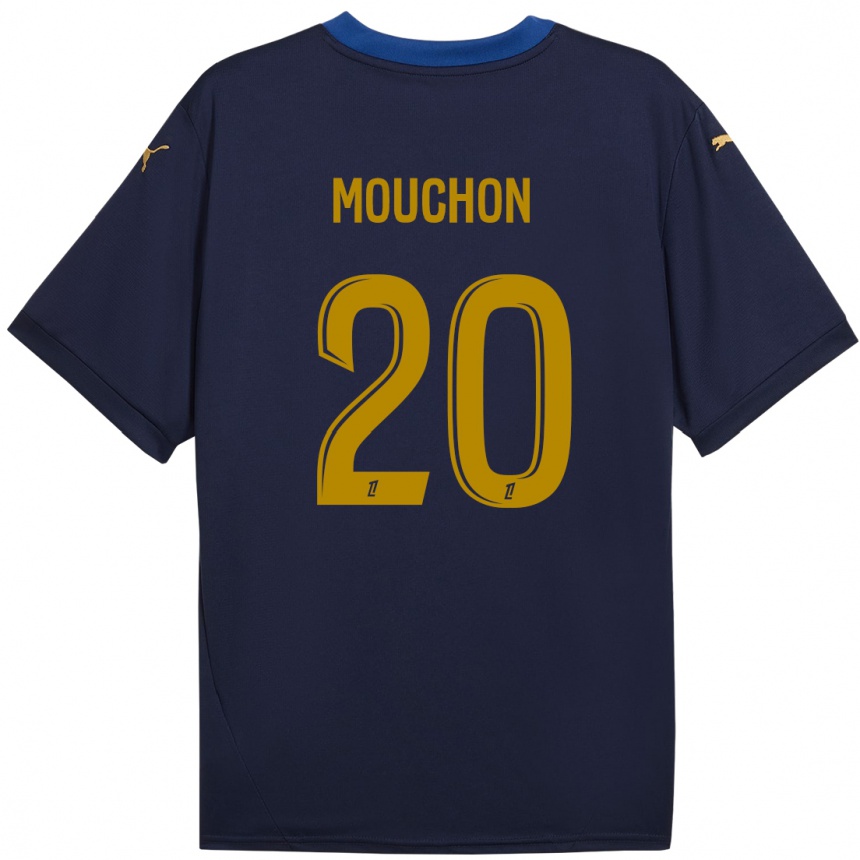 Kids Football Noemie Mouchon #20 Navy Gold Away Jersey 2024/25 T-Shirt Nz