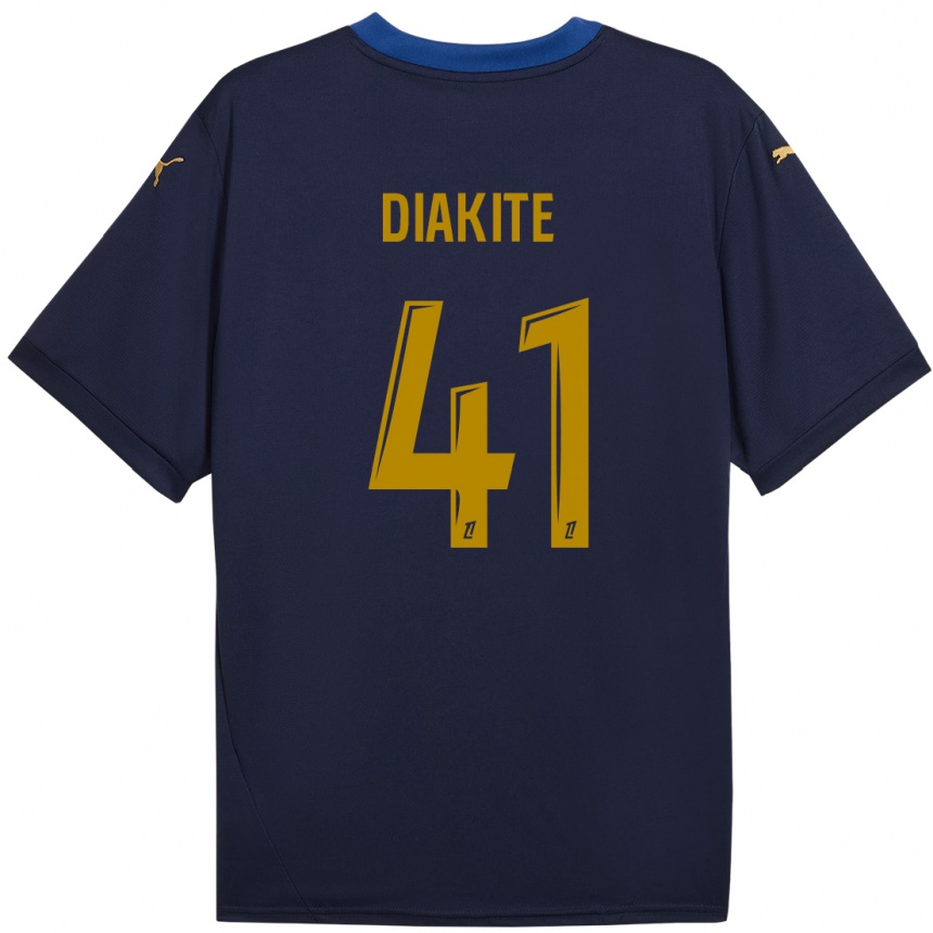 Kids Football Ibrahim Diakité #41 Navy Gold Away Jersey 2024/25 T-Shirt Nz