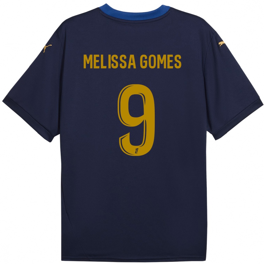 Kids Football Melissa Ferreira Gomes #9 Navy Gold Away Jersey 2024/25 T-Shirt Nz