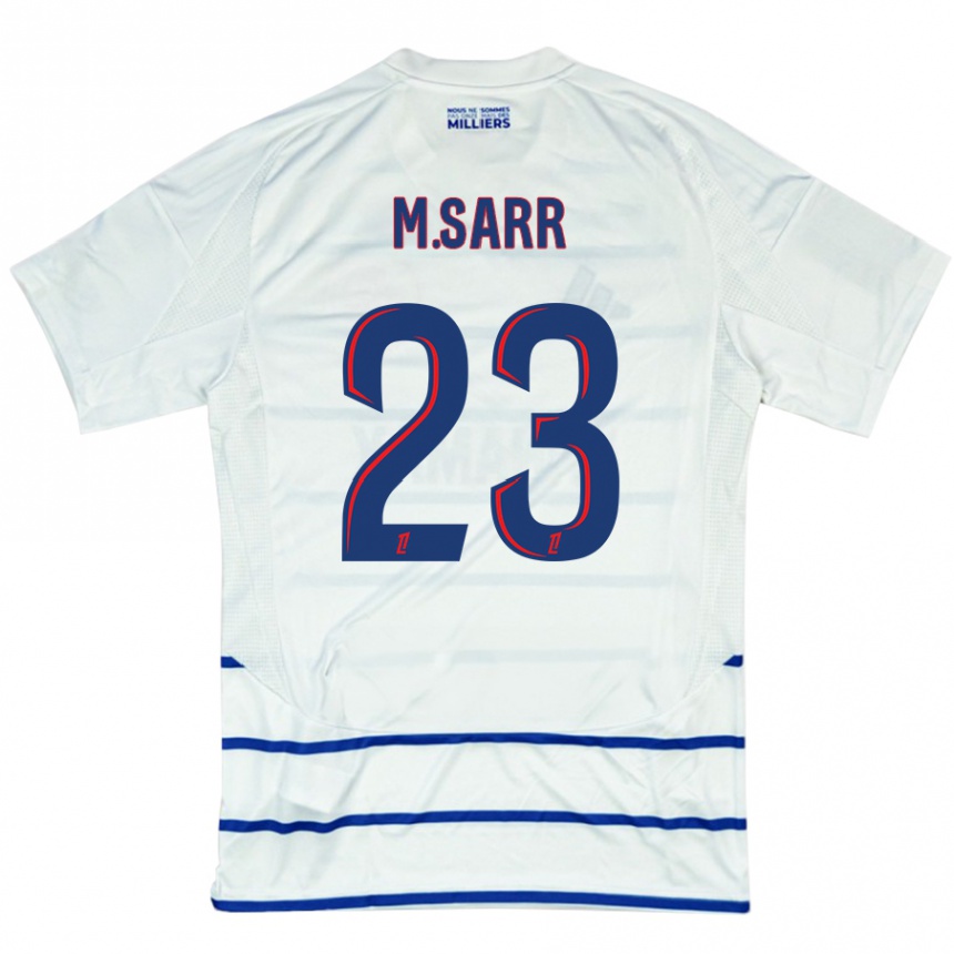 Kids Football Mamadou Sarr #23 White Blue Away Jersey 2024/25 T-Shirt Nz