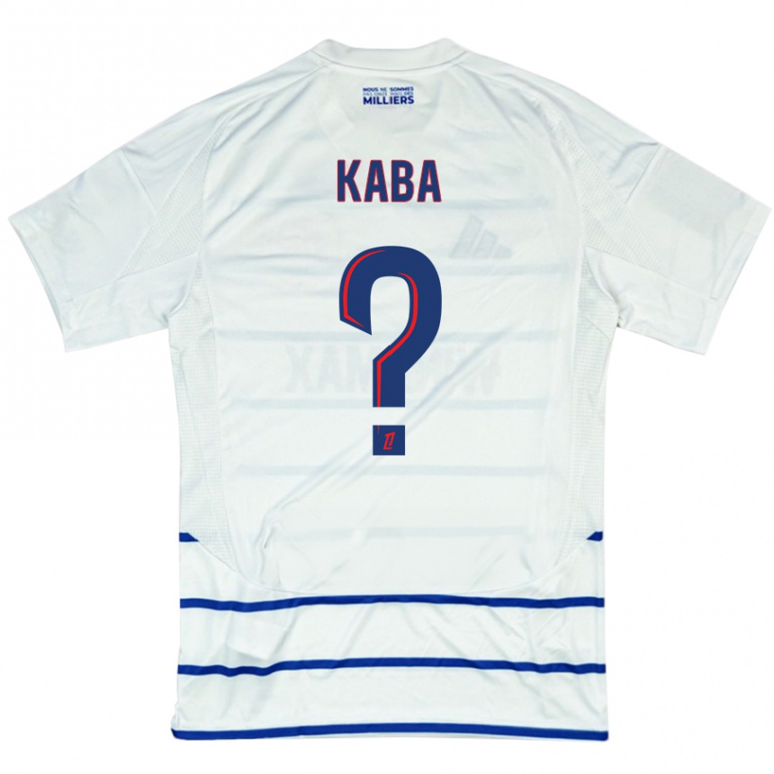 Kids Football Kanfory Kaba #0 White Blue Away Jersey 2024/25 T-Shirt Nz