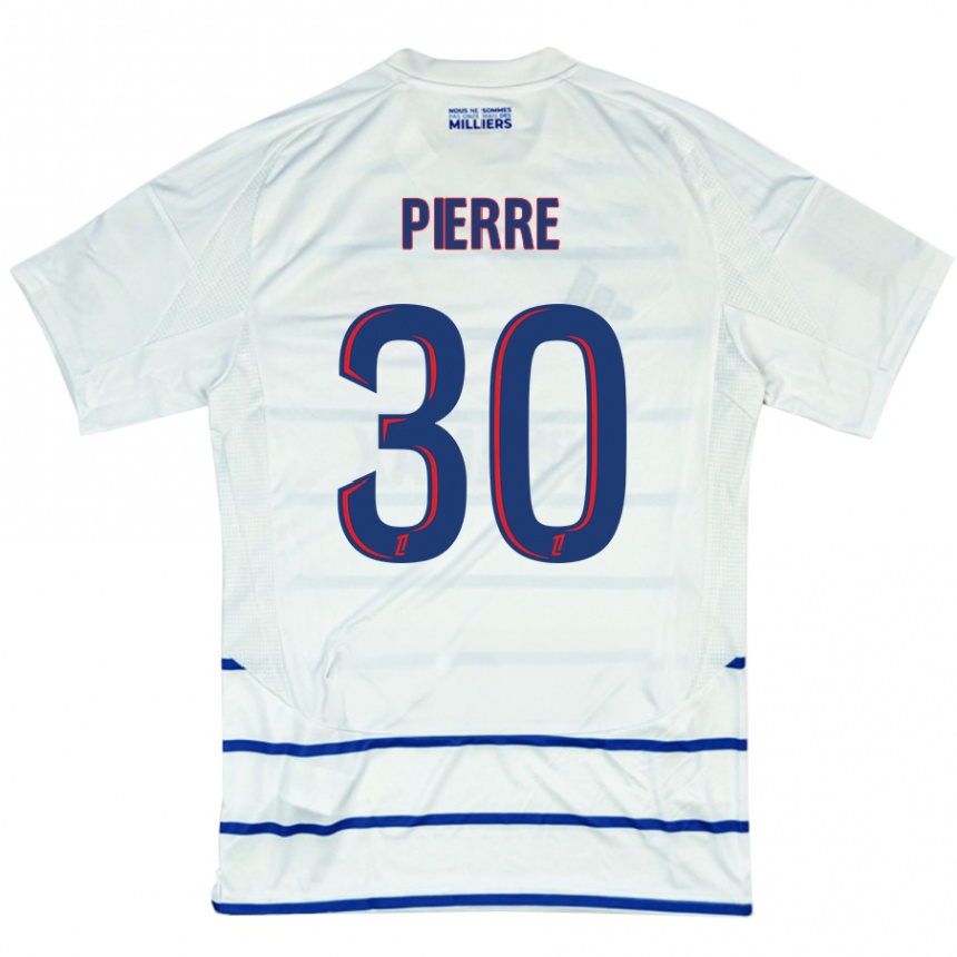 Kids Football Alexandre Pierre #30 White Blue Away Jersey 2024/25 T-Shirt Nz