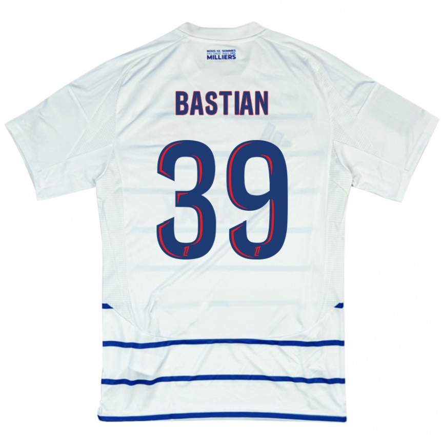 Kids Football Maxime Bastian #39 White Blue Away Jersey 2024/25 T-Shirt Nz